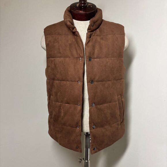 Current NET K128 Quilted Padded Brown Vest Puffer Men's M 4-6690 NWOT - Picture 5 of 11
